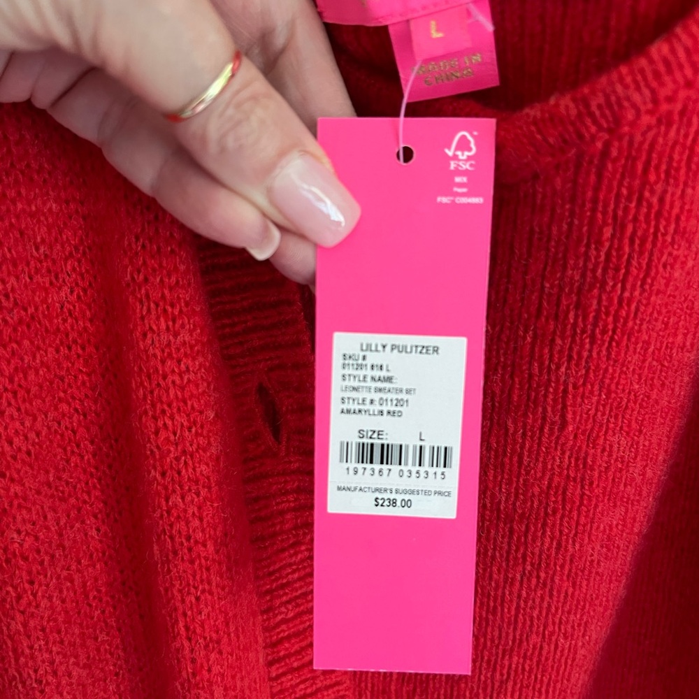 Lilly Pulitzer Vibrant Red Leonette Sweater Set